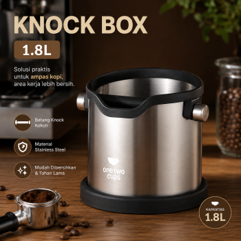 One Two Cups Wadah Ampas Kopi Espresso Knock Box Container 1.8L - FK655
