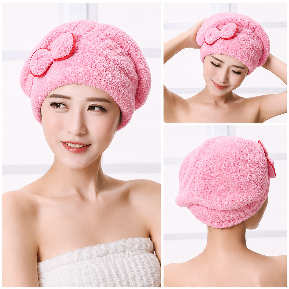 Gambar produk Anller Handuk Pengering Rambut Kepala Hair Wrap Drying Coral Fleece - FO80 - 1
