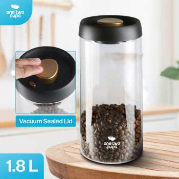 One Two Cups Toples Kaca Penyimpanan Biji Kopi Vacuum Sealed Lid - SE41