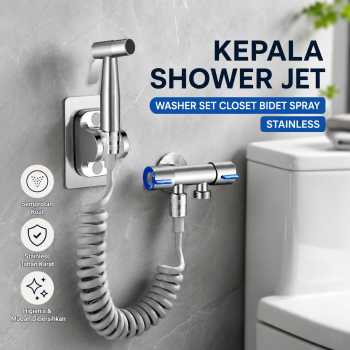 CALANDIS Kepala Shower Jet Washer Set Closet Bidet Spray Stainless - T105