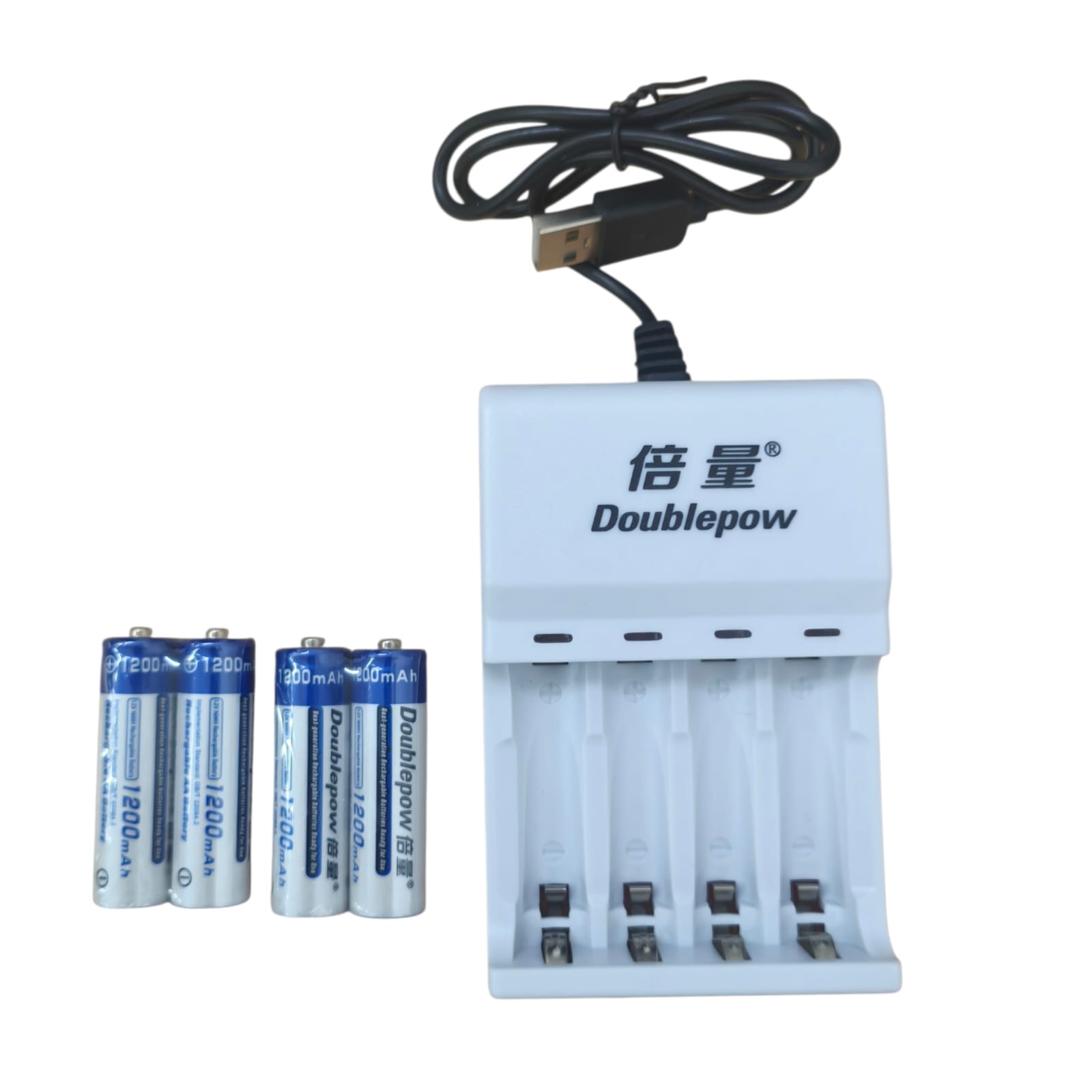 Gambar produk Doublepow Charger Baterai Rechargeable 4 Slot AA AAA with AA 4 PCS - DP-U82 - 8
