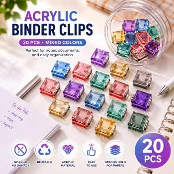Ouzr Paper Clip Mini Book Penjepit Kertas Binder Kotak Akrilik 20 PCS - SH-75