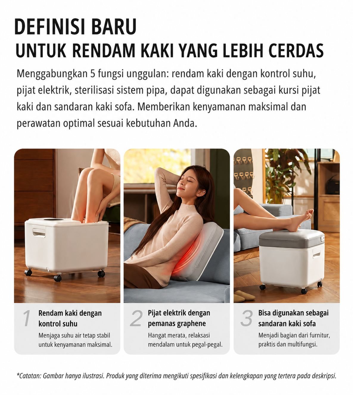 Gambar produk HITH Alat Pijat SPA Kaki Intelligent Foot Bath Massage Heating - YMZ-X6 - 1