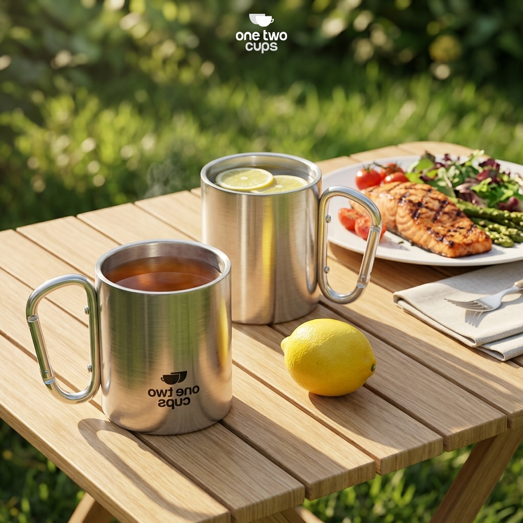 Gambar produk One Two Cups Cangkir Kopi Stainless Steel Carabiner Camping Cup 220ml - C125 - 6