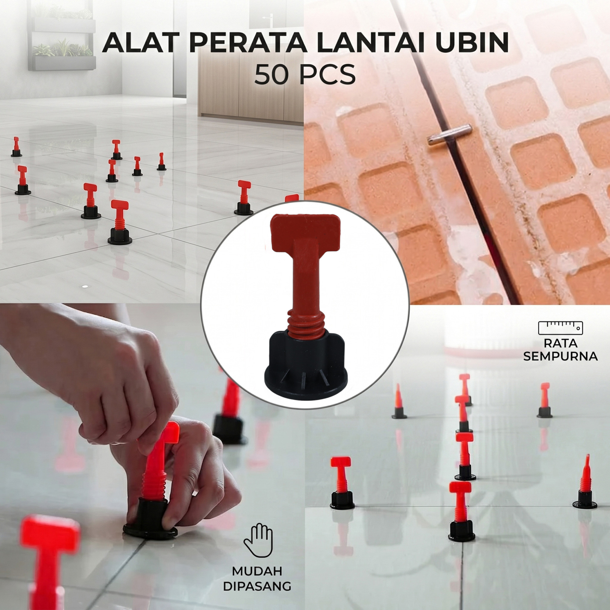 CHAYEN Alat Perata Lantai Ubin Keramik Tile Leveling System 50 PCS - CY619
