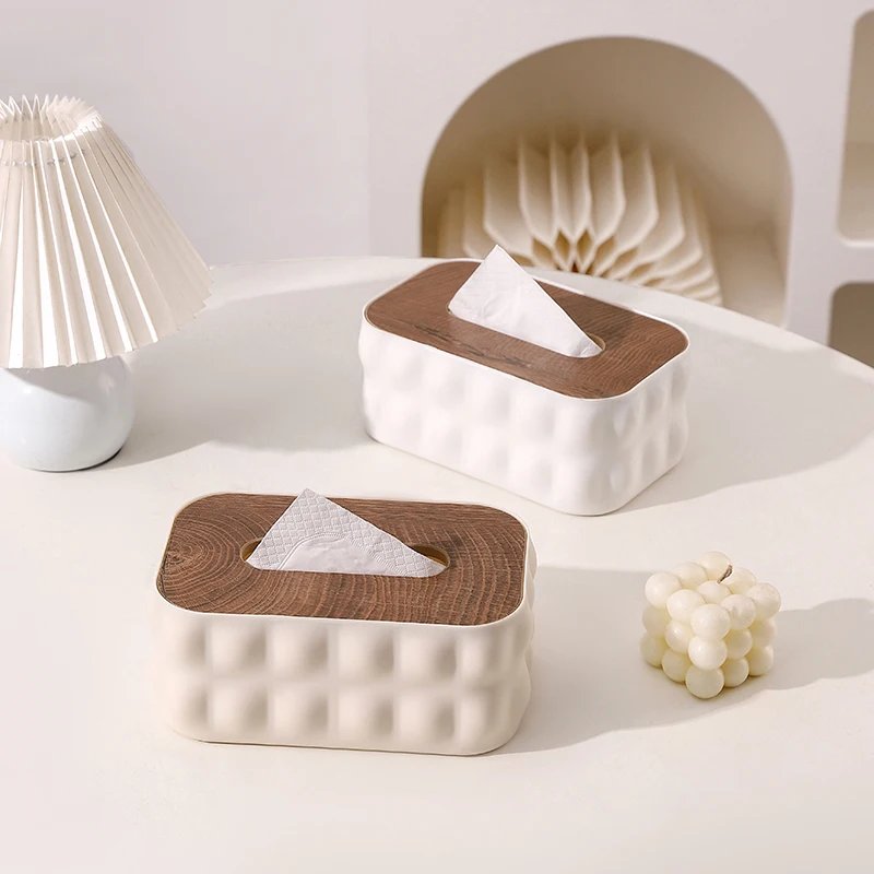 Gambar produk TaffHOME Kotak Tisu Kayu Multifungsi Wooden Tissue Box 22x14x9.1cm - ZJ80 - 6
