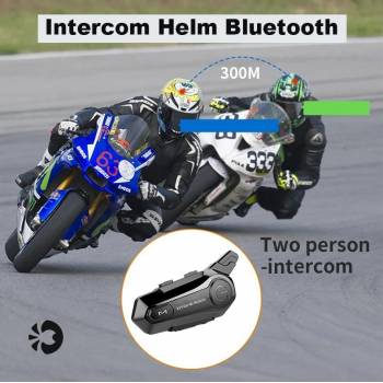 Gambar produk OTOHEROES Intercom Helm Bluetooth Headset 2 Riders Music IPX6 800mAh - X1 Plus