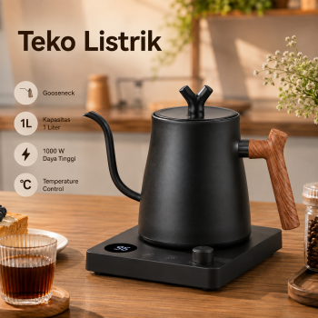 Rovenka Teko Listrik Kopi Pemanas Air Leher Angsa Kettle 1000W 1L - HR-462