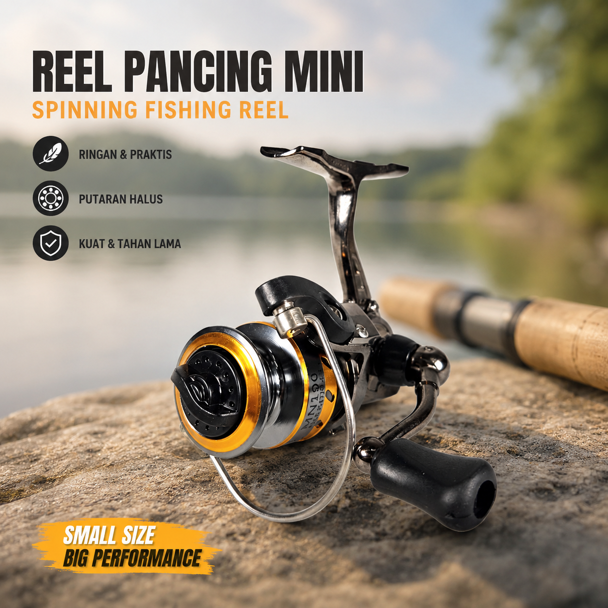 Gambar produk TaffSPORT Reel Pancing Mini Spinning Fishing Reel 4.3:1 100 - MN100 - Utama