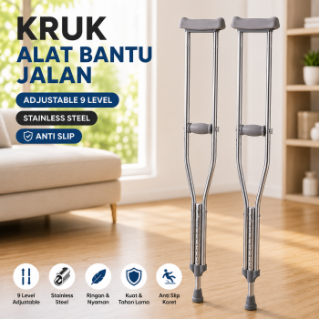 FUSHIDE Tongkat Ketiak Kruk Alat Bantu Jalan Adjustable 9 Level 1 Pair - FST8100