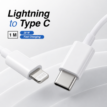 Kabel Charger Lightning to USB Type C Fast Charging 2.22A 1M - V12