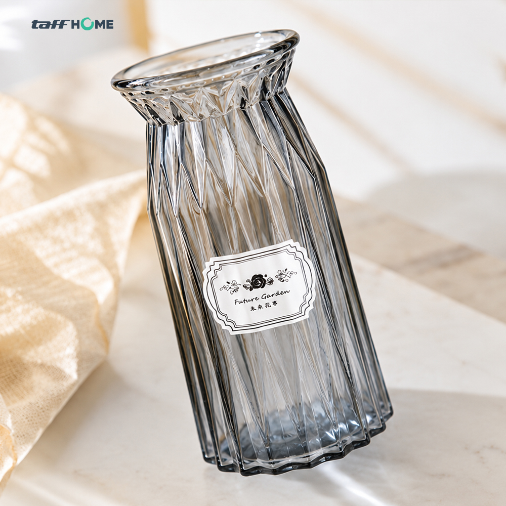 Gambar produk TaffHOME Vas Bunga Kaca Estetik Nordic Ribbon Flower Vase - BT-65 - 2