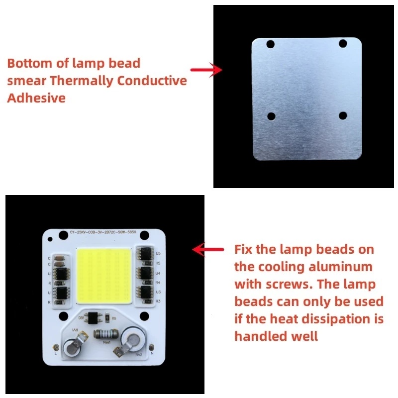Gambar produk TaffLED Chip LED Lampu COB Floodlight Spotlight 6500K 220V 50W 3 PCS - COB5258-AC220-50 - 4