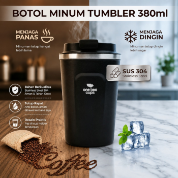 Gambar produk One Two Cups Botol Minum Tumbler Air Panas Dingin Stainless 380ml - TY204
