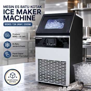 Gambar produk Taffware Mesin Es Batu Kotak Otomatis Ice Maker Machine 80kg 200W - HZB-70FAB