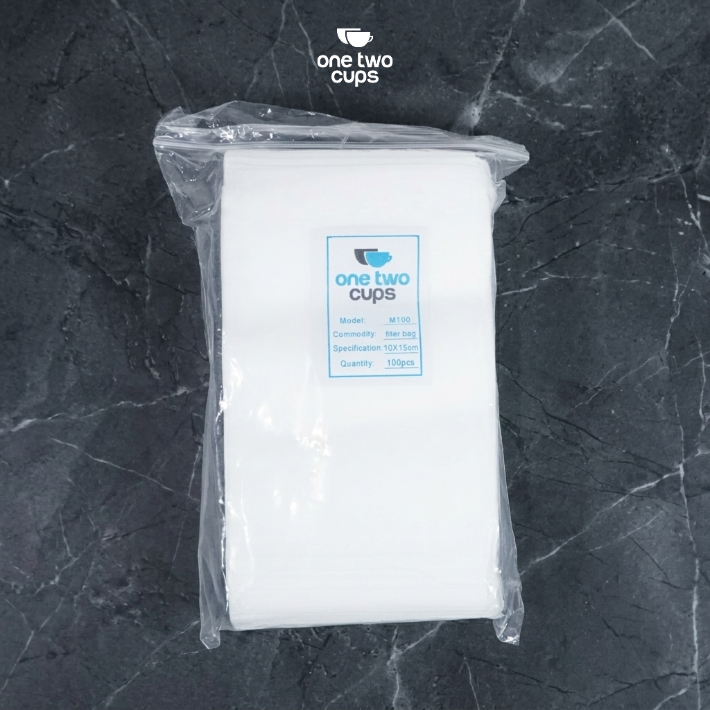 Gambar produk One Two Cups Kantong Teh Celup Kain Saringan Tea Bag Disposable 100PCS 12x16cm - M100 - Kemasan