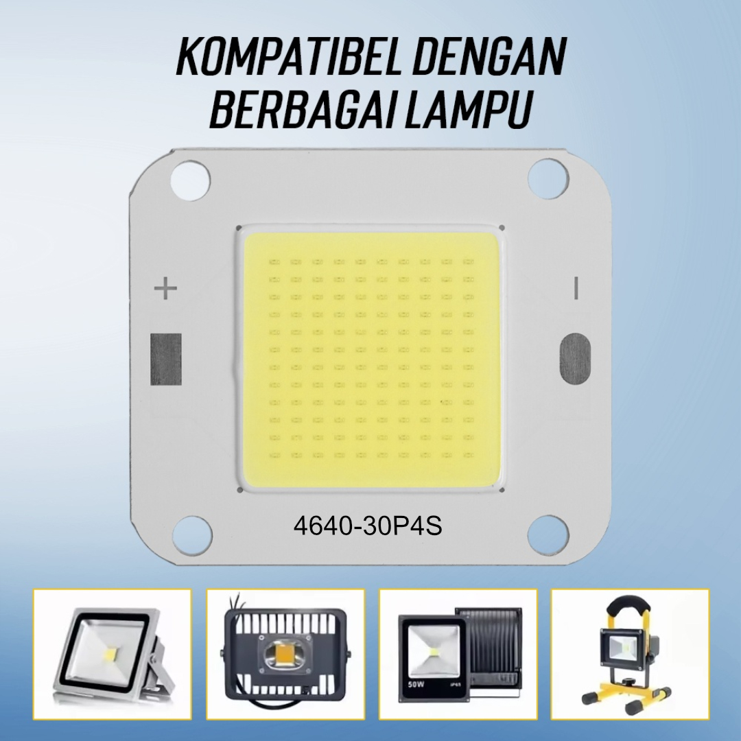 Gambar produk TaffLED Chip LED Lampu COB Floodlight Spotlight 12V 50W 8 PCS Cool White 6000K - COB4640-DC12-50 - 4