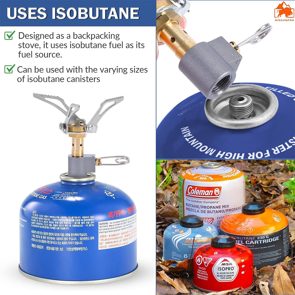 Gambar produk BISO Kompor Gas Portable Mini Outdoor Ultralight Camping Stove 3000W - A24 - 5