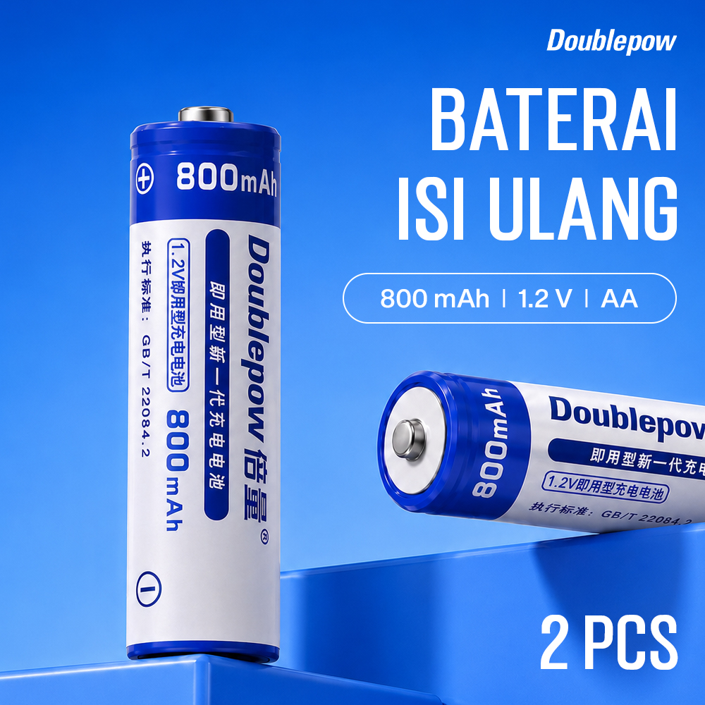Gambar produk Doublepow Baterai Isi Ulang AA Ni-MH Button Top 800 mAh 1.2V 2 PCS - Utama