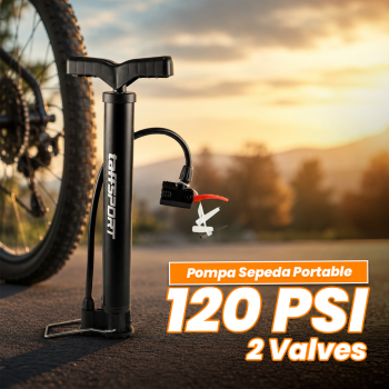 Gambar produk TaffSPORT Pompa Angin Ban Manual Multifunction Air Pump 120 PSI - PM12