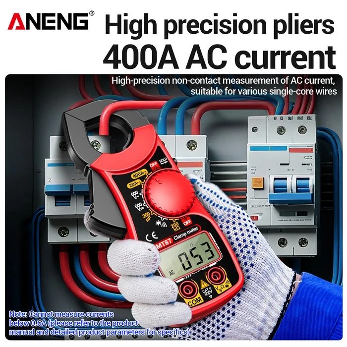 Gambar produk ANENG Digital Multimeter Tang Ampere Voltage NCV Tester Clamp 600V - MT87 - 4