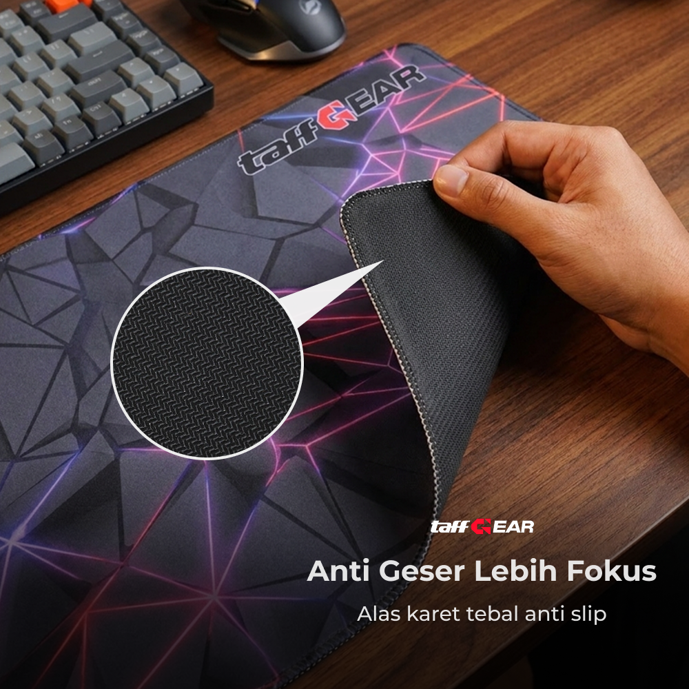 Gambar produk TaffGEAR Gaming Mouse Pad Desk Mat Anti Slip Colorful Polygonal 900x400x2mm - LM-980 - 2