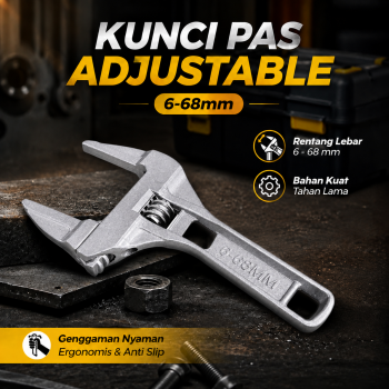 LISM Kunci Pas Universal Adjustable Wrench Spanner 6-68mm - UW82