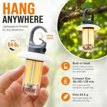 Gambar produk XFIRE Lampu Camping Senter Gantung Lantera 5 Mode 2in1 Color 600mAh - YY-17 - 5