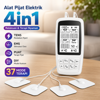 SALORIE Alat Pijat Elektrik Akupuntur Tempel 4in1 TENS EMS 37 Mode - HTX-1080