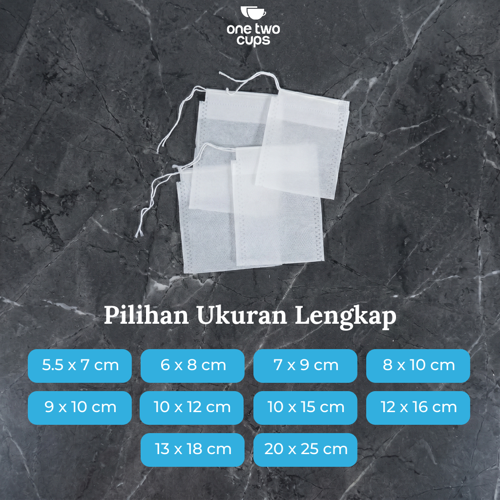 Gambar produk One Two Cups Kantong Teh Celup Kain Saringan Tea Bag Disposable 100PCS 5.5x7cm - M100 - 3