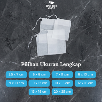 Gambar produk One Two Cups Kantong Teh Celup Kain Saringan Tea Bag Disposable 100PCS 5.5x7cm - M100 - 3