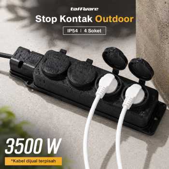 Taffware Stop Kontak Outdoor EU Plug Anti Air IP54 16A 250V 3500 W - T36