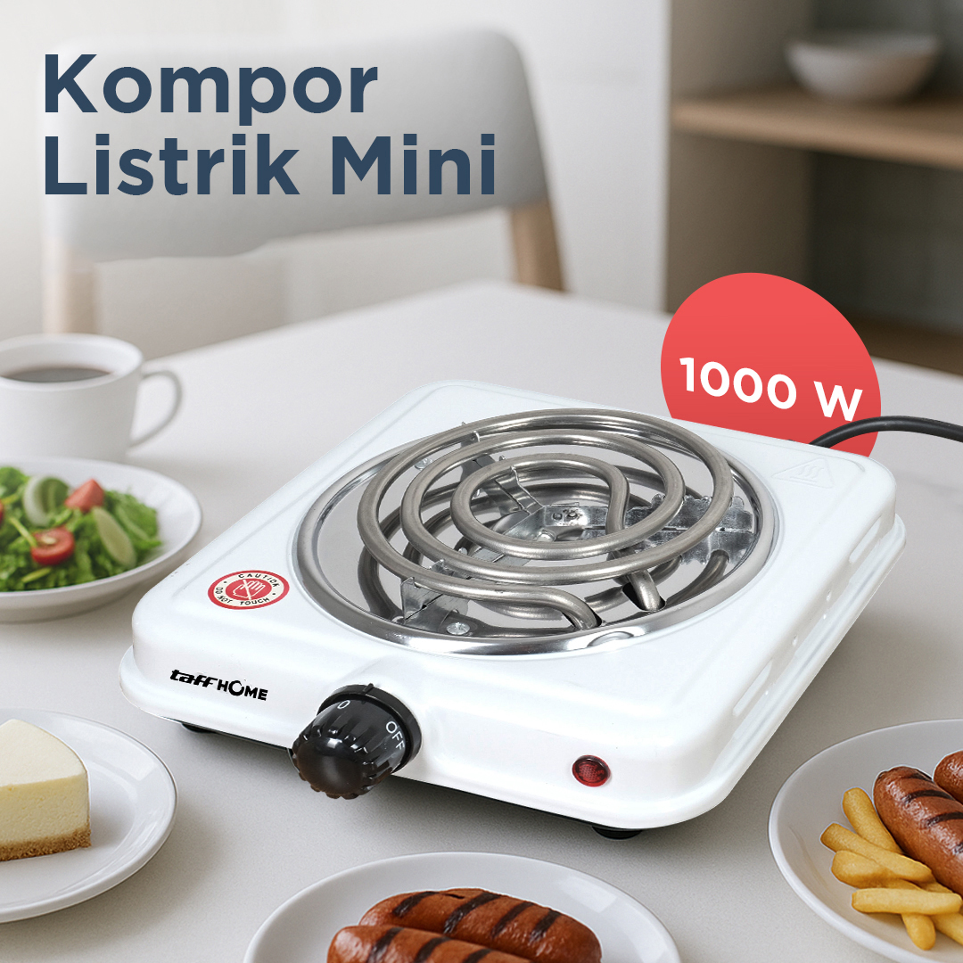 Gambar produk TaffHOME Kompor Listrik 1 Tungku Mini Portable Coil Hot Plate 1000W - THP-5701 - Utama