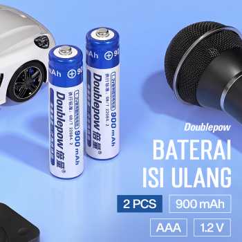 Gambar produk Doublepow Baterai Isi Ulang AAA Ni-MH Button Top 900mAh 1.2V 2 PCS