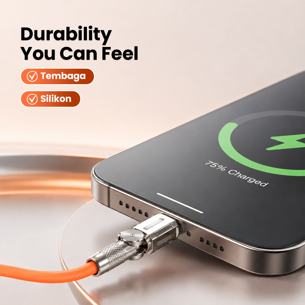 Gambar produk USLION Kabel Charger USB Type C Fast Charging 180 Rotation 2A 1M - USN1M - 3