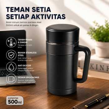 GIQUA Botol Minum Termos Air Panas Dingin Stainless Steel 500ml - GQY020