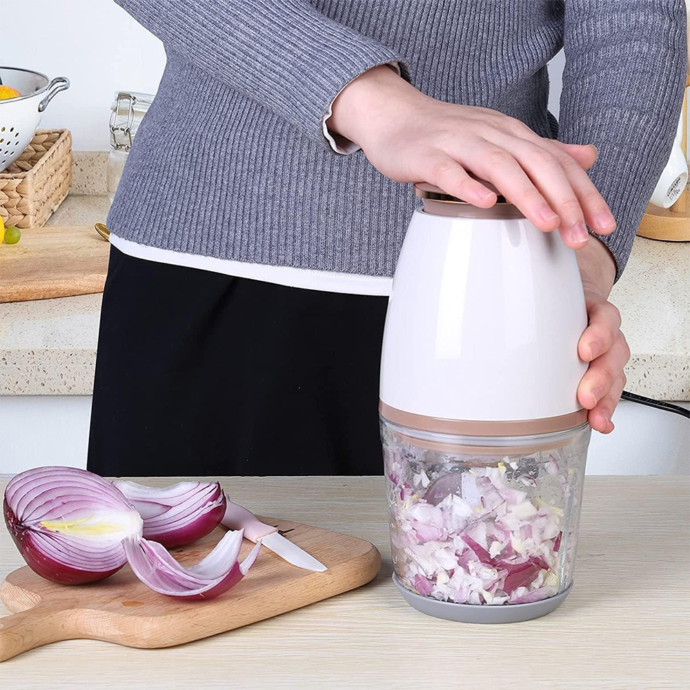 Milag Food Chopper Blender Penggiling Bumbu Electric 4 Leaf 350W - Fp-300 Gambar produk Milag Food Chopper Blender Penggiling Bumbu Electric 4 Leaf 350W - Fp-300 - 4