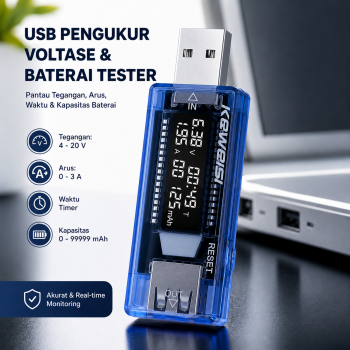 Gambar produk KEWEISI USB Detektor Pengukur Tegangan Voltase dan Baterai Tester - KWS-V20
