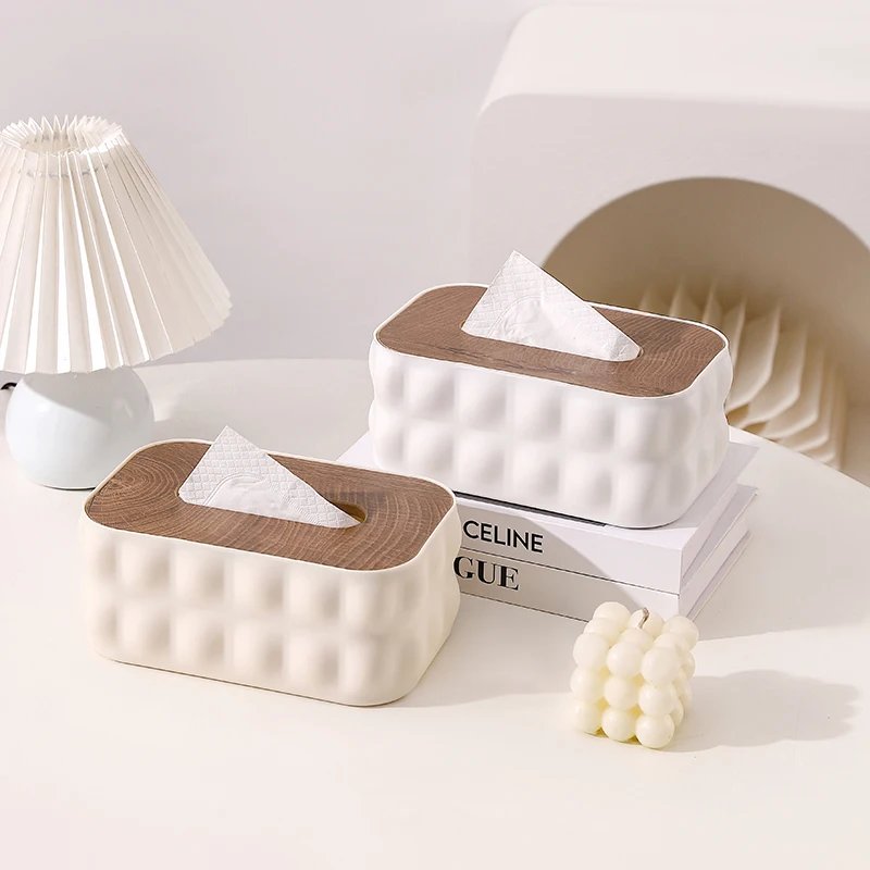 Gambar produk TaffHOME Kotak Tisu Kayu Multifungsi Wooden Tissue Box 22x14x9.1cm - ZJ80 - 5
