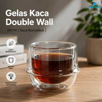 One Two Cups Gelas Kaca Aesthetic Kopi Teh Double Wall Glass - PLY1710