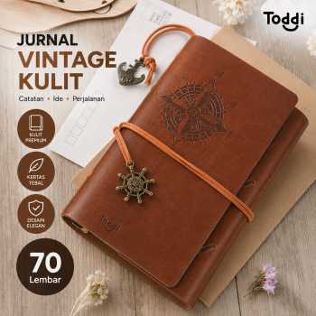 Gambar produk Toddi Buku Jurnal Leather Notebook Diary A6 72GSM 140 Halaman Blank - ZB-30