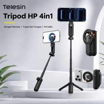 Gambar produk TELESIN Tripod HP Tongsis Monopod Magnetic 4in1 with Remote 45cm - P1-CSS-03BK