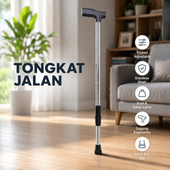 Parlora Alat Bantu Tongkat Jalan Walking Cane Adjustable 9 Level - AL-006