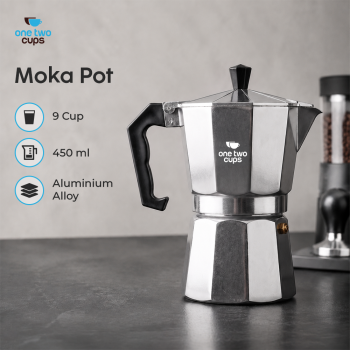 One Two Cups Moka Pot Teko Kopi Espresso Coffee Maker Stovetop - L10