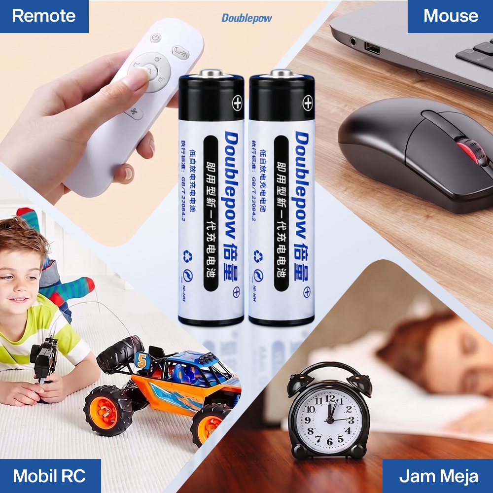 Gambar produk Doublepow Baterai Isi Ulang AA Ni-MH Button Top 2200mAh 1.2V 4 PCS - DP-AA780 - 3