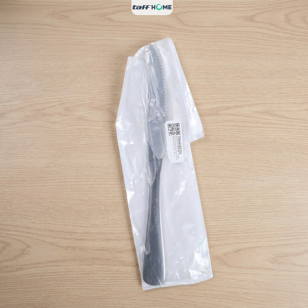 Gambar produk TaffHOME Pisau Makan Gerigi Stainless Steel 410 Dinner Knife 22.8x1.9cm - 410S - Kemasan