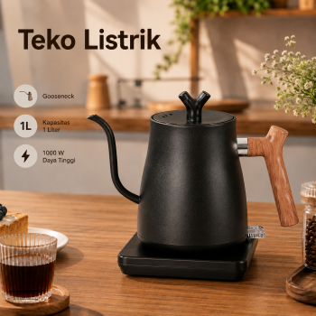 Kbxstart Teko Listrik Kopi Pemanas Air Leher Angsa Kettle 1L 1000W - HR-462