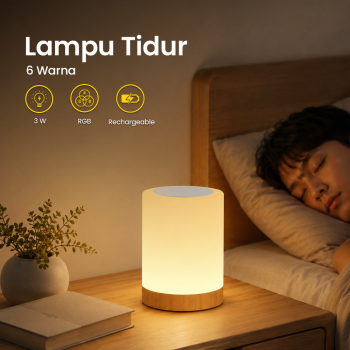 Gambar produk Lampu Tidur LED Touch Light RGB USB Rechargeable 1500mAh 5V 3W - F8-1