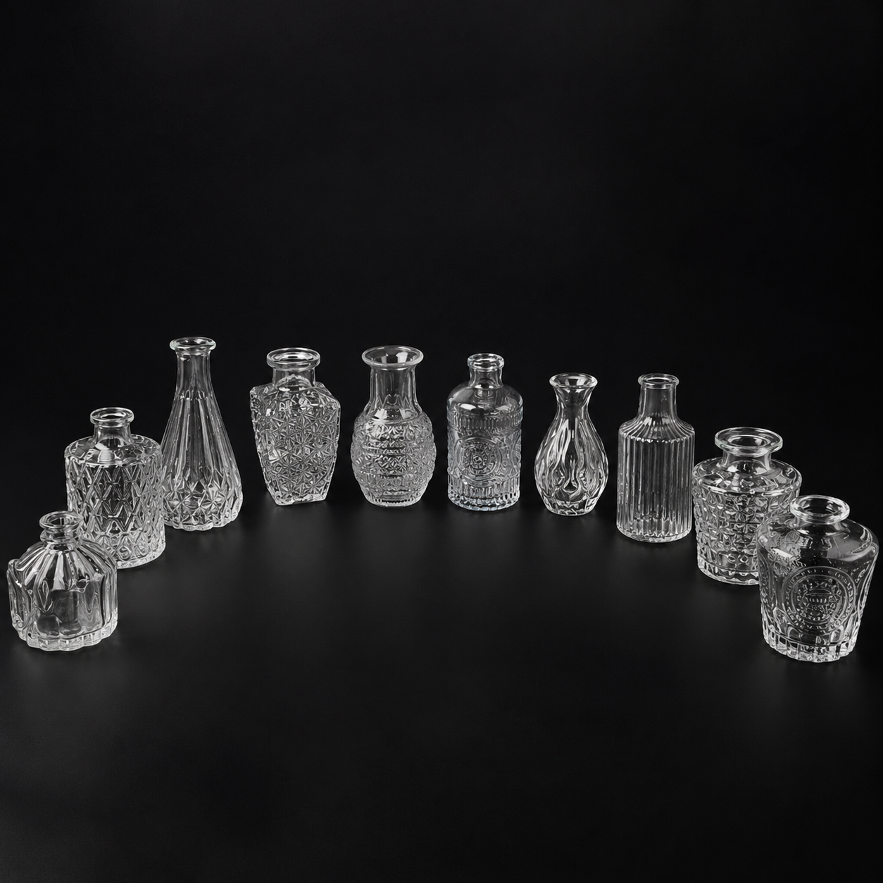 Gambar produk TaffHOME Set Vas Bunga Kaca Mini Vintage Glass Vase 10 PCS - PV086 - 6