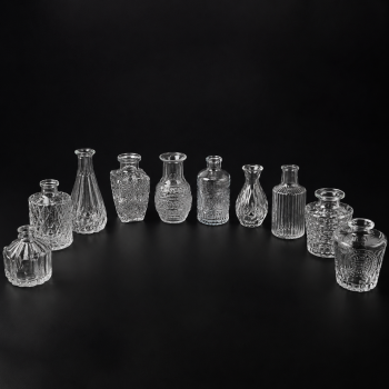 Gambar produk TaffHOME Set Vas Bunga Kaca Mini Vintage Glass Vase 10 PCS - PV086 - 6